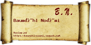Baumöhl Noémi névjegykártya